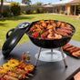 Grillz Charcoal BBQ Grill Portable with Lid for Camping Outdoor XFEL-BBQ-SMO-BK