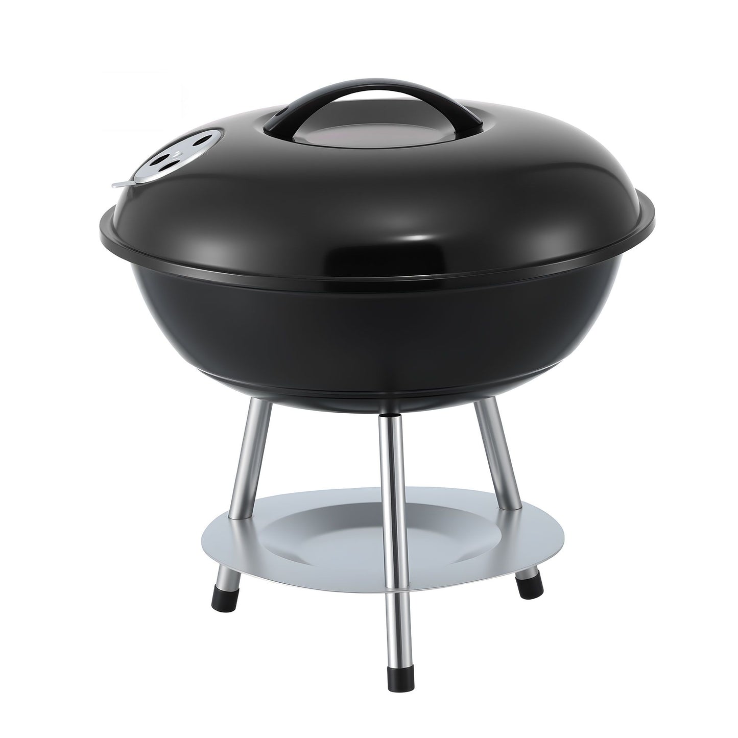 Grillz Charcoal BBQ Grill Portable with Lid for Camping Outdoor XFEL-BBQ-SMO-BK