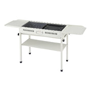 Grillz Portable BBQ Grill w/ Stainless Steel Racks & Pans for Outdoor XFEL-BBQ-SMO-FD-BE