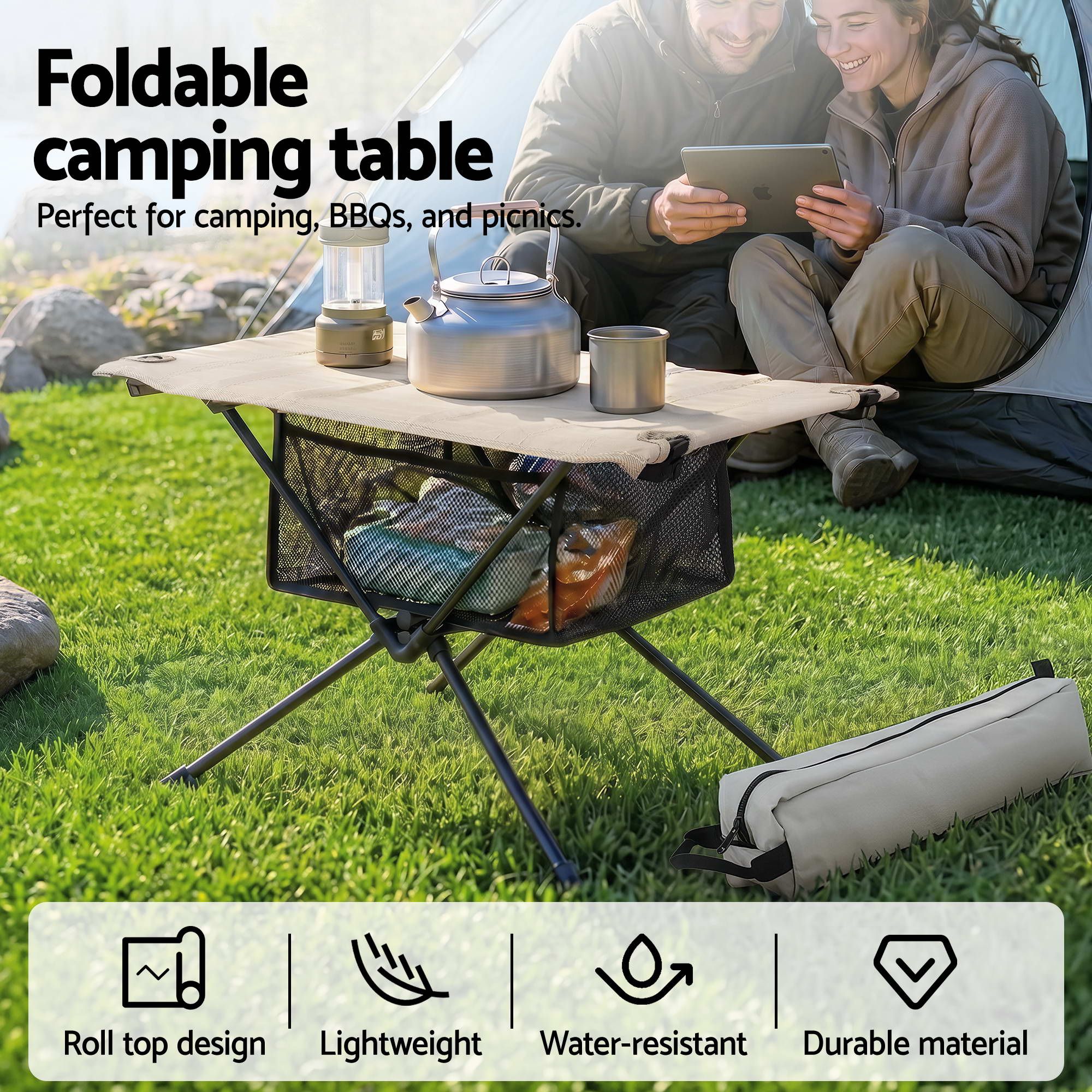 Weisshorn Folding Camping Table Portable Picnic Desk Camp Furniture XFEL-CAMP-600D-KK