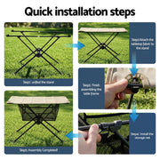 Weisshorn Folding Camping Table Portable Picnic Desk Camp Furniture XFEL-CAMP-600D-KK