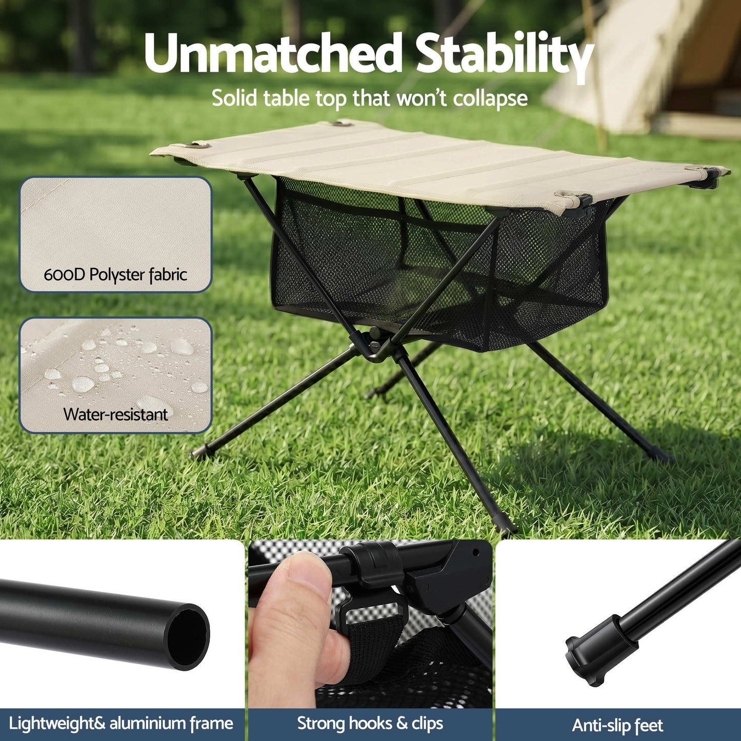 Weisshorn Folding Camping Table Portable Picnic Desk Camp Furniture XFEL-CAMP-600D-KK