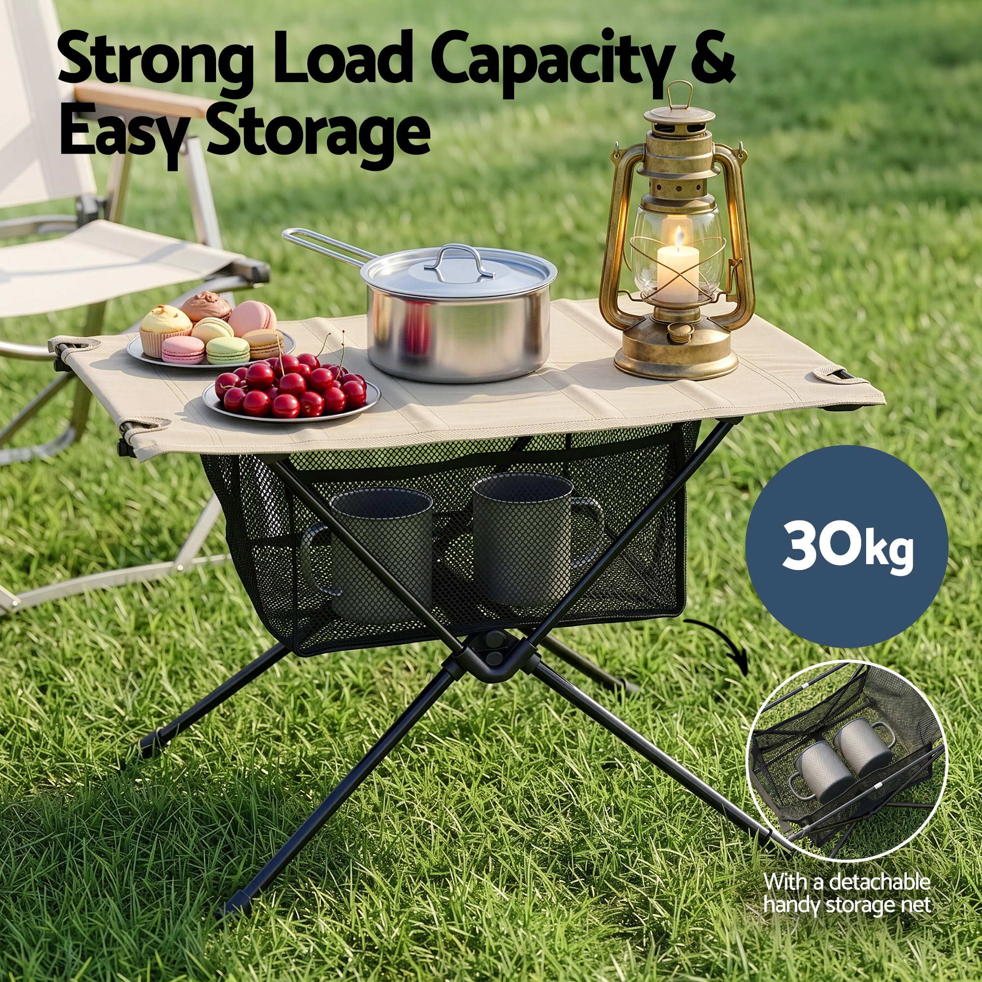 Weisshorn Folding Camping Table Portable Picnic Desk Camp Furniture XFEL-CAMP-600D-KK