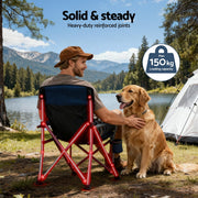 Weisshorn Camping Chair Folding Outdoor Portable Seat Lightweight Beach Picnic Fishing Capacity 120KG Navy XFEL-CAMP-CH-BU