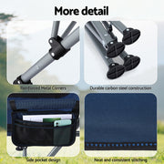 Weisshorn Camping Chair Folding Outdoor Portable Seat Lightweight Beach Picnic Fishing Capacity 120KG Navy XFEL-CAMP-CH-BU