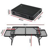 Weisshorn Camping Table Mesh Desktop Lightweight Portable Outdoor Folding Grill Desk XFEL-CAMP-HOLE-BK