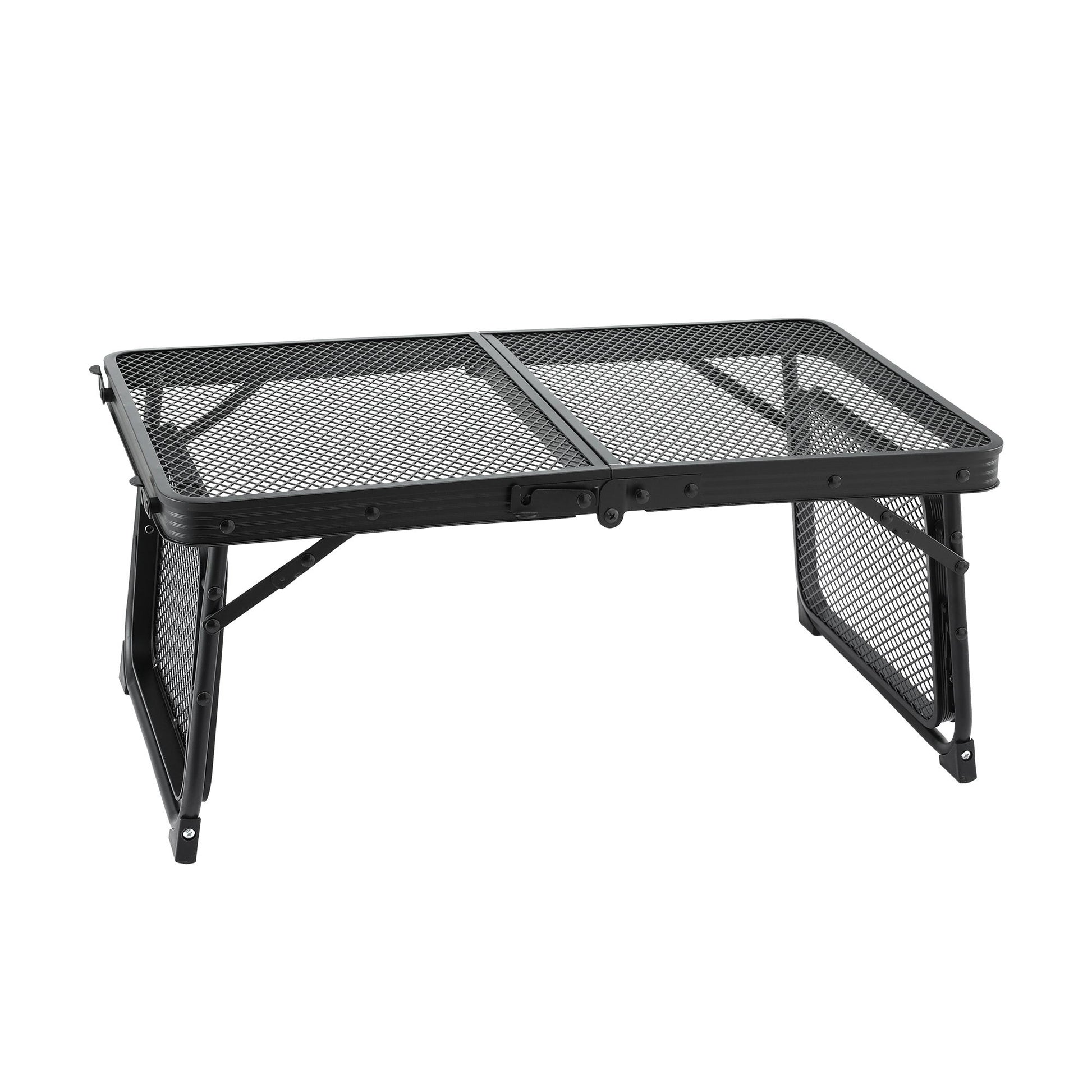 Weisshorn Camping Table Mesh Desktop Lightweight Portable Outdoor Folding Grill Desk XFEL-CAMP-HOLE-BK