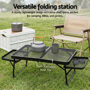 Weisshorn Camping Table Mesh Desktop Lightweight Portable Outdoor Folding Grill Desk XFEL-CAMP-HOLE-BK
