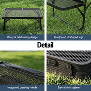 Weisshorn Camping Table Mesh Desktop Lightweight Portable Outdoor Folding Grill Desk XFEL-CAMP-HOLE-BK