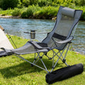 Weisshorn Camping Chair Adjustable Reclining Portable Outdoor Folding Chair Grey XFEL-CAMP-RE-OX2-GR