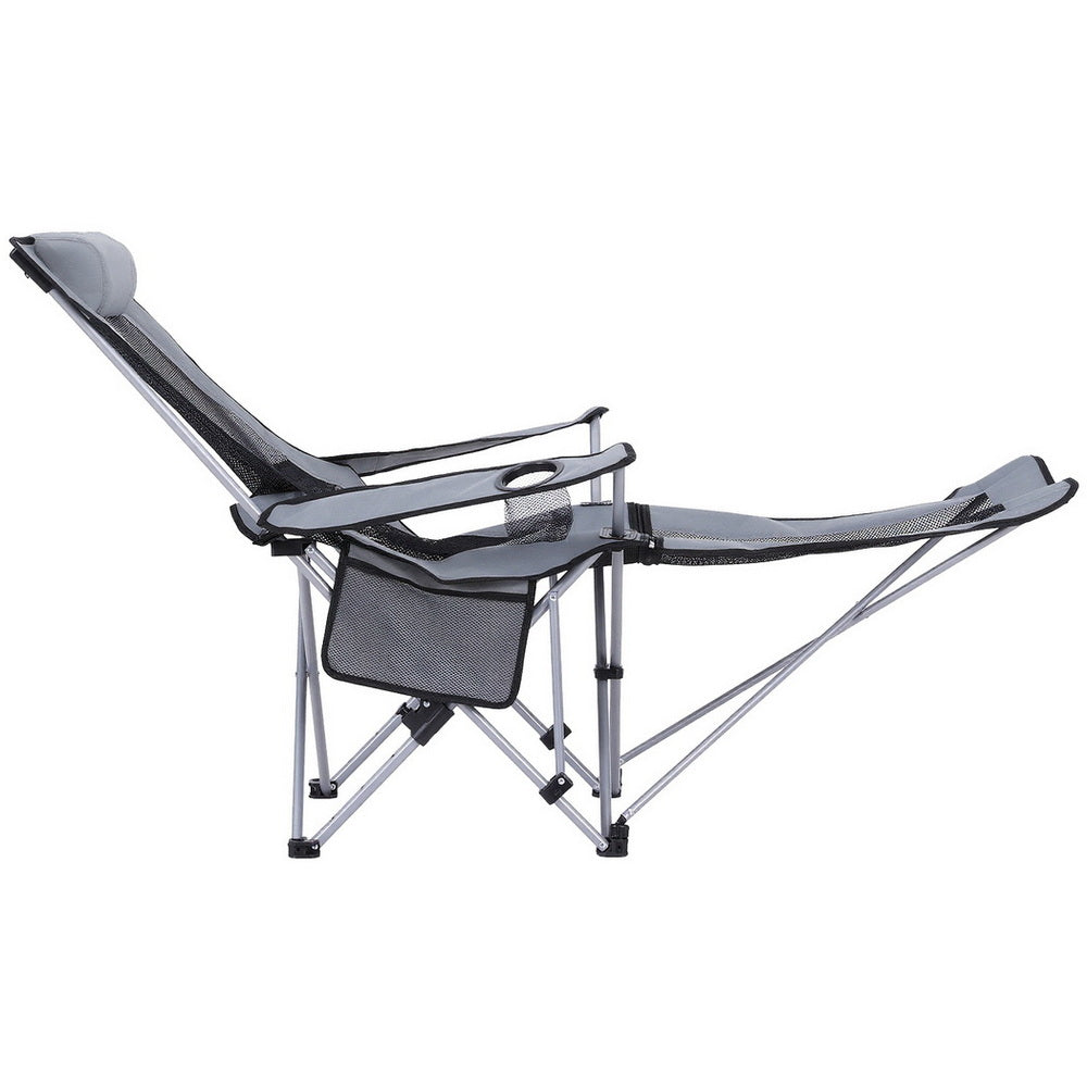 Weisshorn Camping Chair Adjustable Reclining Portable Outdoor Folding Chair Grey XFEL-CAMP-RE-OX2-GR
