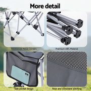 Weisshorn Camping Chair Adjustable Reclining Portable Outdoor Folding Chair Grey XFEL-CAMP-RE-OX2-GR