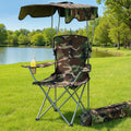 Weisshorn Camping Chair With Canopy Folding Outdoor Portable Seat Lightweight Beach Picnic Fishing Capacity XFEL-CAMP-UM-CGN