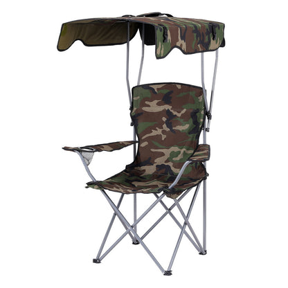 Weisshorn Camping Chair With Canopy Folding Outdoor Portable Seat Lightweight Beach Picnic Fishing Capacity XFEL-CAMP-UM-CGN