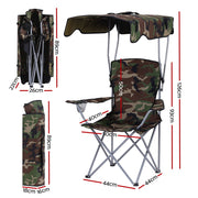 Weisshorn Camping Chair With Canopy Folding Outdoor Portable Seat Lightweight Beach Picnic Fishing Capacity XFEL-CAMP-UM-CGN