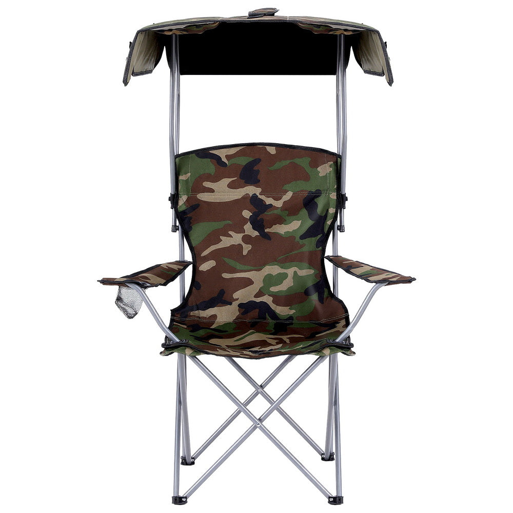 Weisshorn Camping Chair With Canopy Folding Outdoor Portable Seat Lightweight Beach Picnic Fishing Capacity XFEL-CAMP-UM-CGN