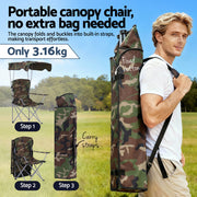 Weisshorn Camping Chair With Canopy Folding Outdoor Portable Seat Lightweight Beach Picnic Fishing Capacity XFEL-CAMP-UM-CGN