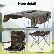Weisshorn Camping Chair With Canopy Folding Outdoor Portable Seat Lightweight Beach Picnic Fishing Capacity XFEL-CAMP-UM-CGN