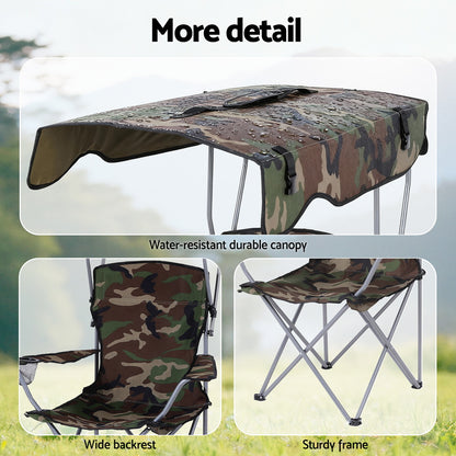 Weisshorn Camping Chair With Canopy Folding Outdoor Portable Seat Lightweight Beach Picnic Fishing Capacity XFEL-CAMP-UM-CGN