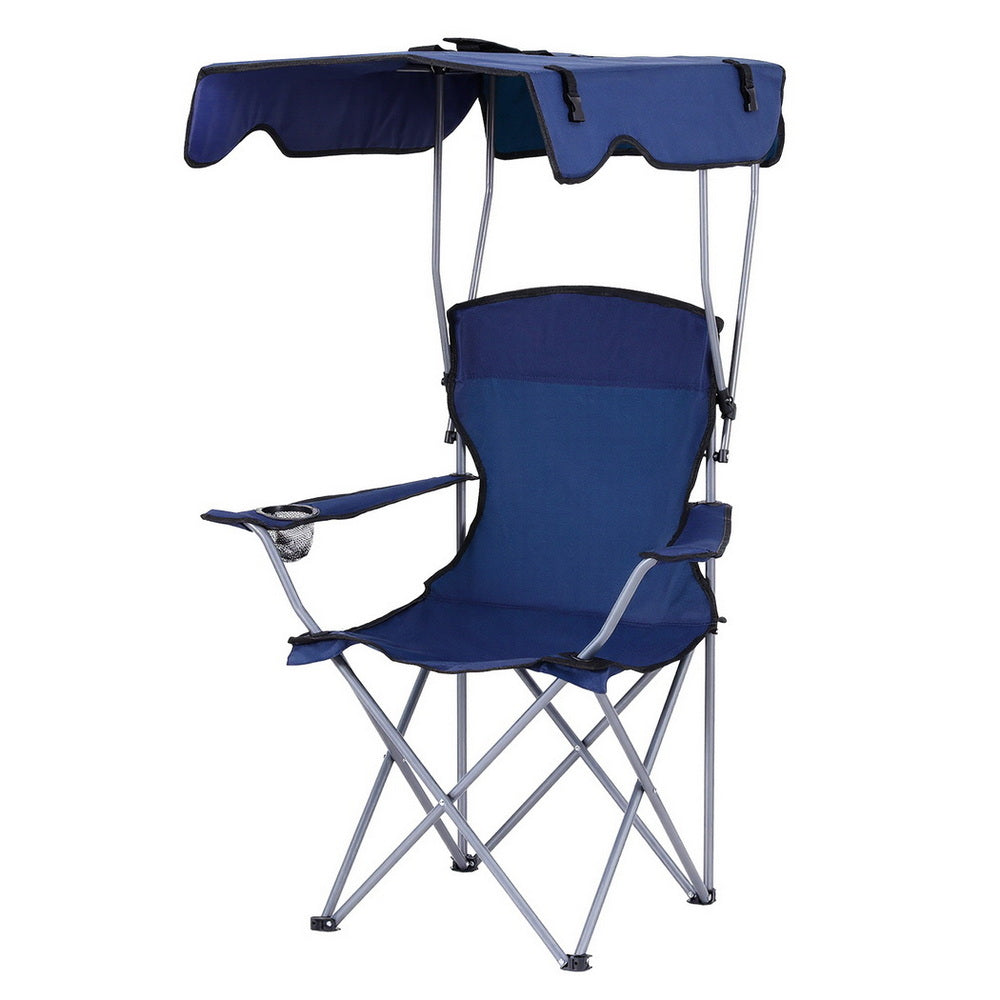 Weisshorn Camping Chair With Canopy Folding Outdoor Portable Seat Lightweight Beach Picnic Fishing Capacity XFEL-CAMP-UM-NV