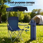 Weisshorn Camping Chair With Canopy Folding Outdoor Portable Seat Lightweight Beach Picnic Fishing Capacity XFEL-CAMP-UM-NV