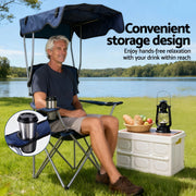 Weisshorn Camping Chair With Canopy Folding Outdoor Portable Seat Lightweight Beach Picnic Fishing Capacity XFEL-CAMP-UM-NV