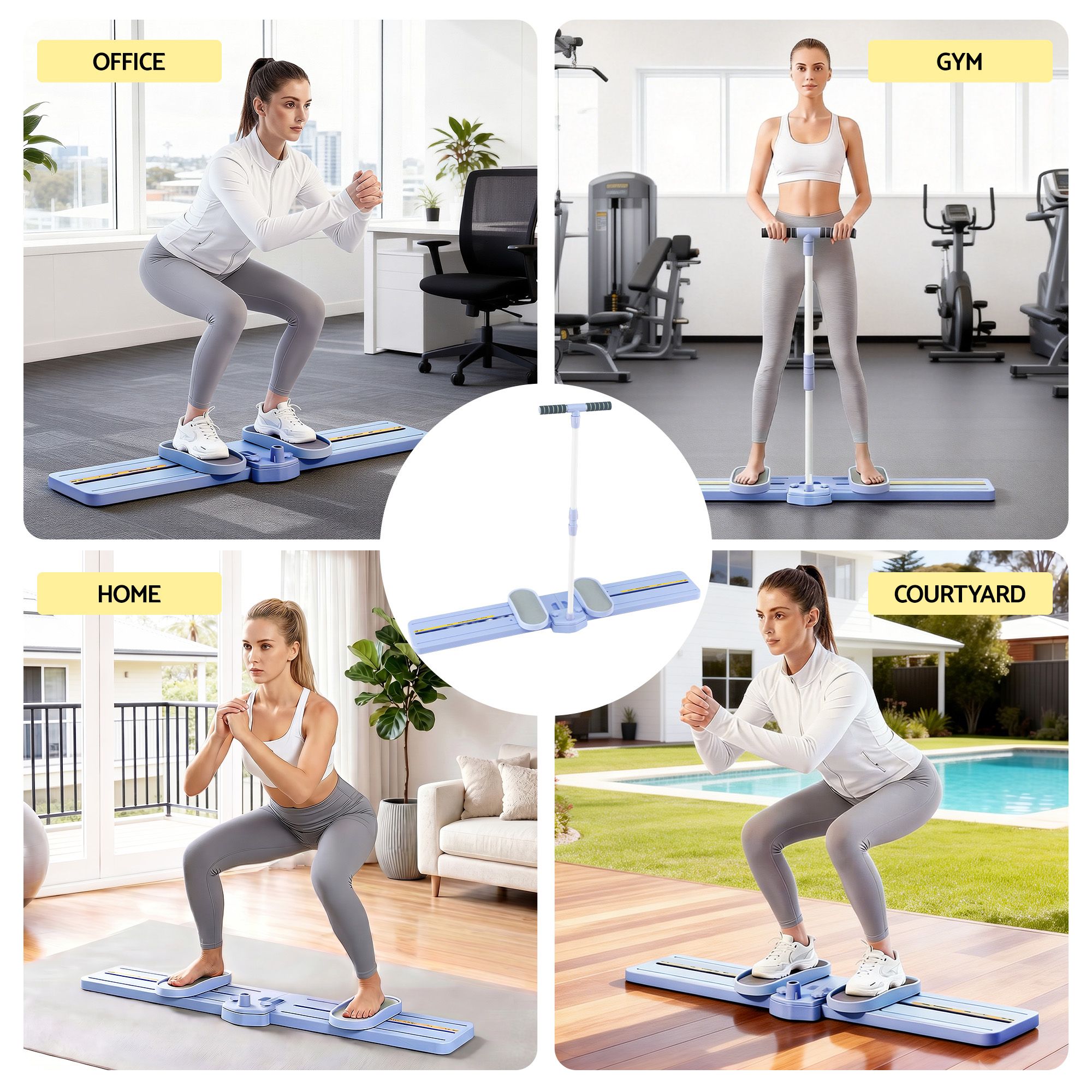 Everfit Thigh Hip Exerciser Home Ski Leg Trainer Machine Fitness Cardio Foldable XFEL-FIT-LEG-PP-90-FLD-PUL