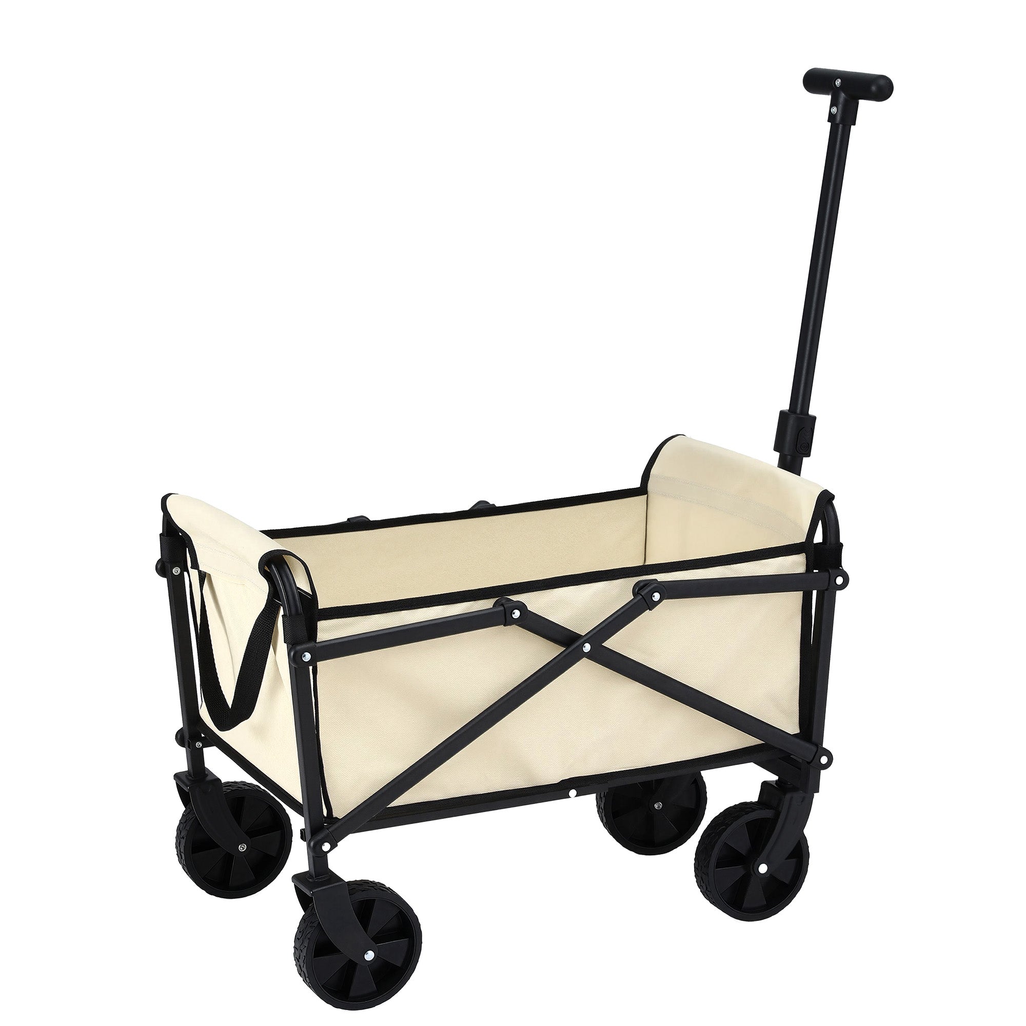 Gardeon Garden Cart Folding Trolley Camping Wagon Barrow Outdoor Beach Beige XFEL-GCT-OX-BE