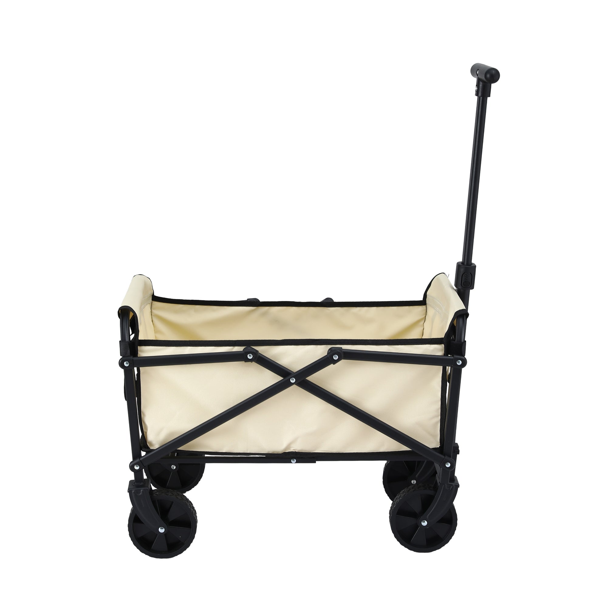 Gardeon Garden Cart Folding Trolley Camping Wagon Barrow Outdoor Beach Beige XFEL-GCT-OX-BE