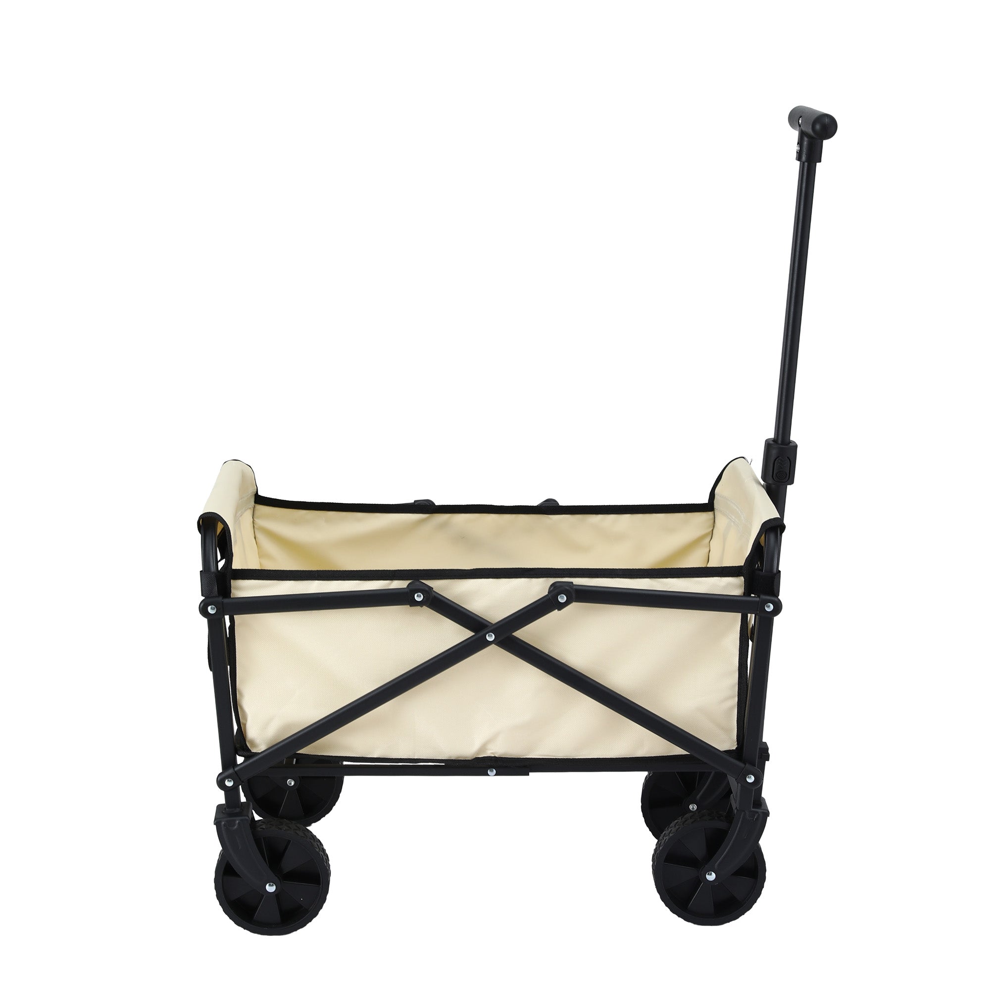 Gardeon Garden Cart Folding Trolley Camping Wagon Barrow Outdoor Beach Beige XFEL-GCT-OX-BE