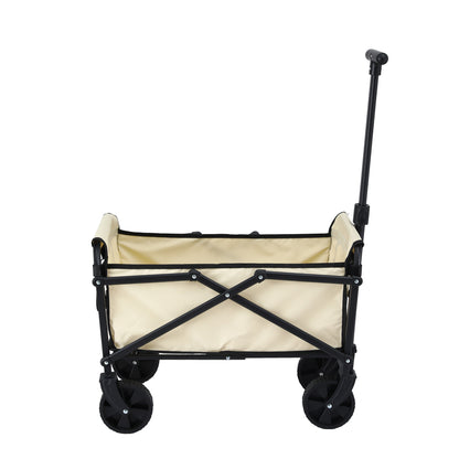 Gardeon Garden Cart Folding Trolley Camping Wagon Barrow Outdoor Beach Beige XFEL-GCT-OX-BE