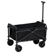 Gardeon Garden Cart Folding Trolley Camping Wagon Barrow Outdoor Beach Black XFEL-GCT-OX-BK
