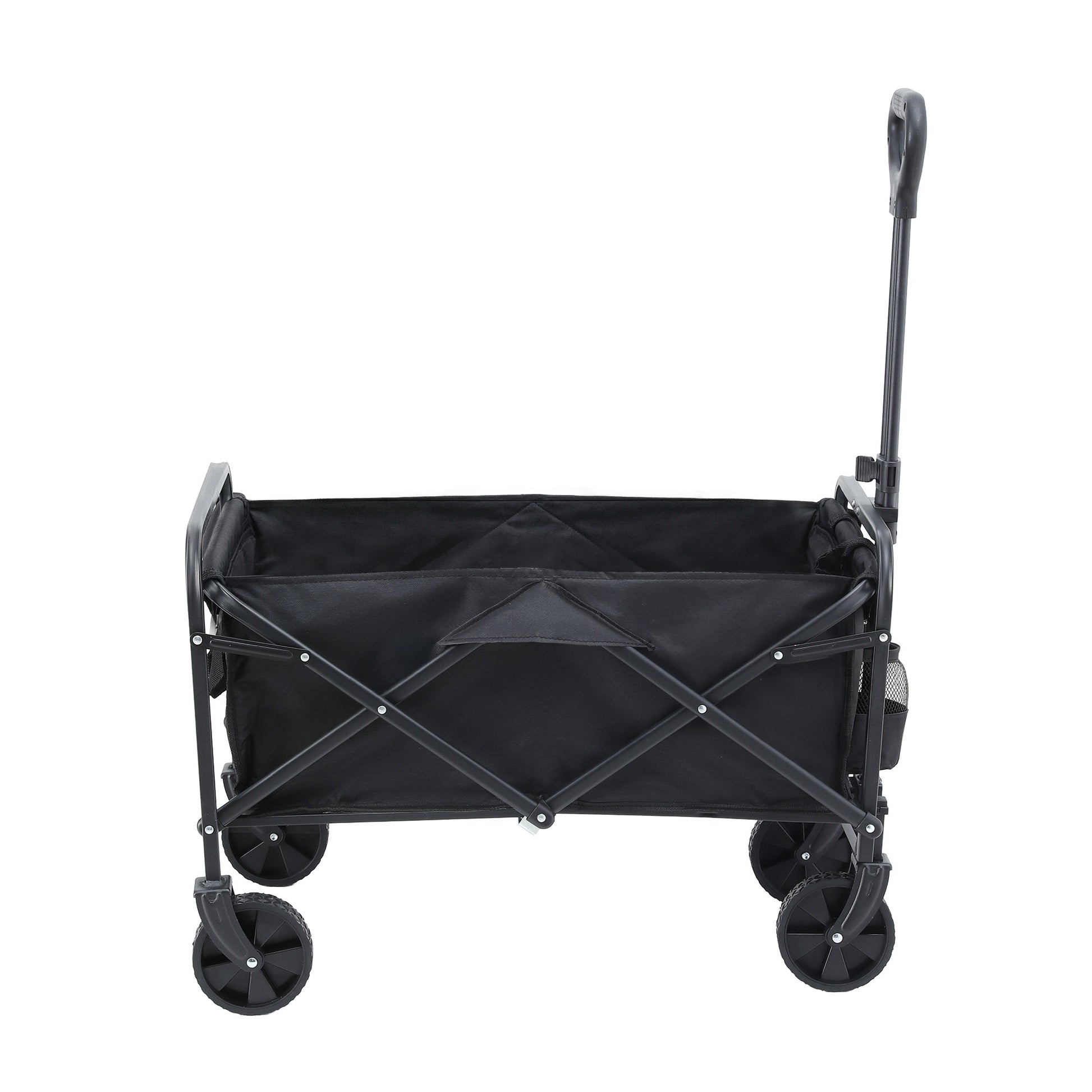 Gardeon Garden Cart Folding Trolley Camping Wagon Barrow Outdoor Beach Black XFEL-GCT-OX-L-BK