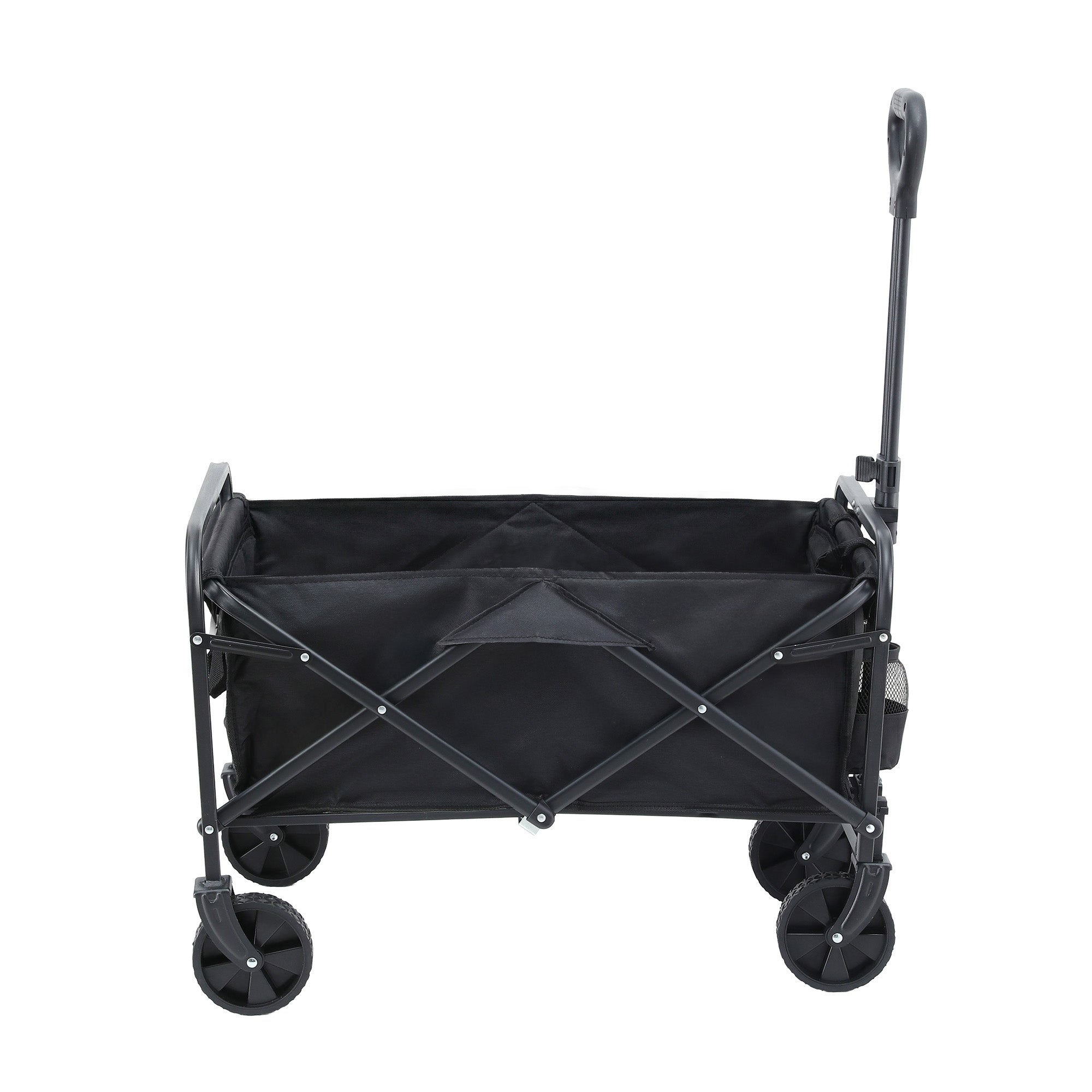Gardeon Garden Cart Folding Trolley Camping Wagon Barrow Outdoor Beach Black XFEL-GCT-OX-L-BK