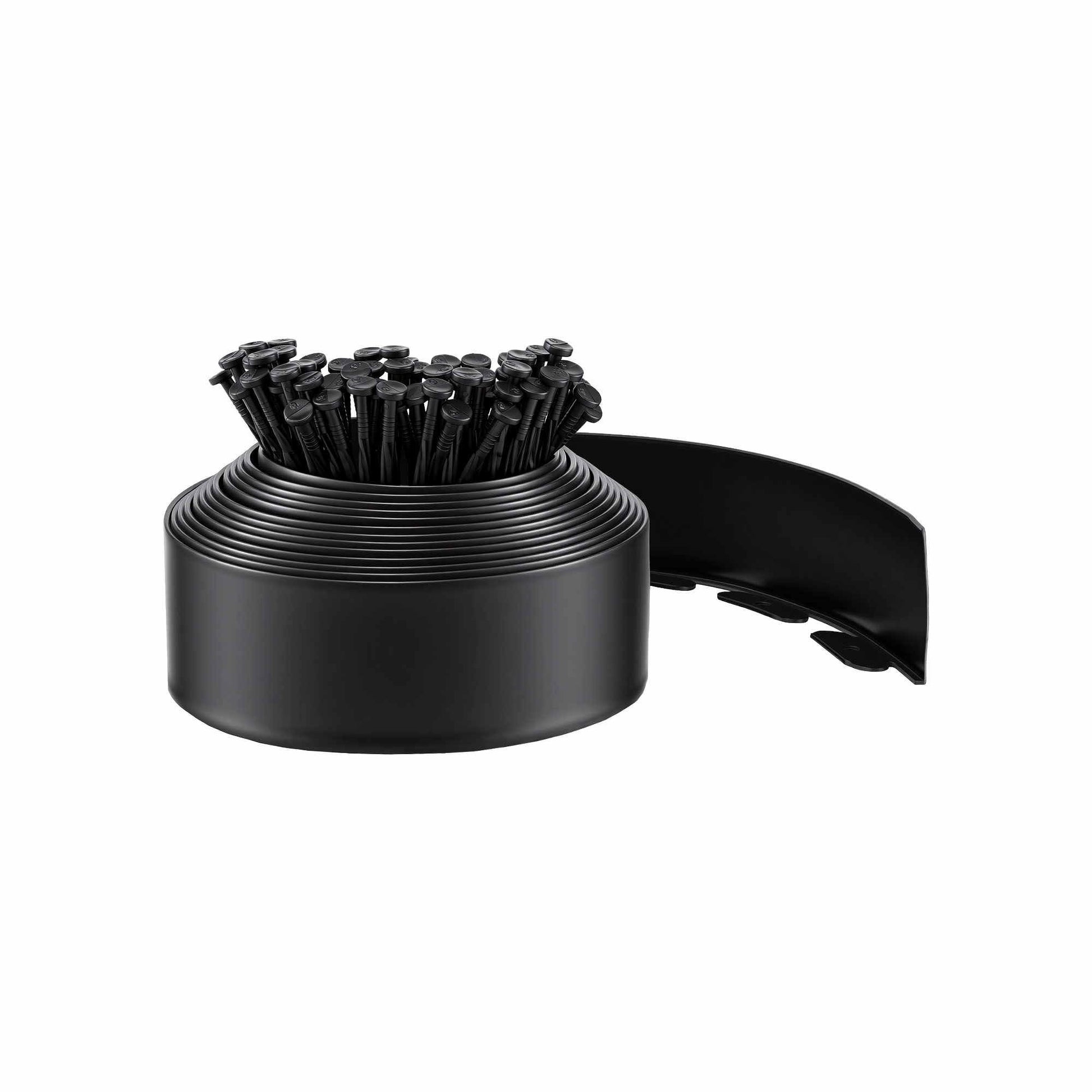 Green Fingers Garden Edging 33ft 30pcs Flexible Garden Border Plastic Lawn Edging Black XFEL-GED-33FT-30PCS-BK