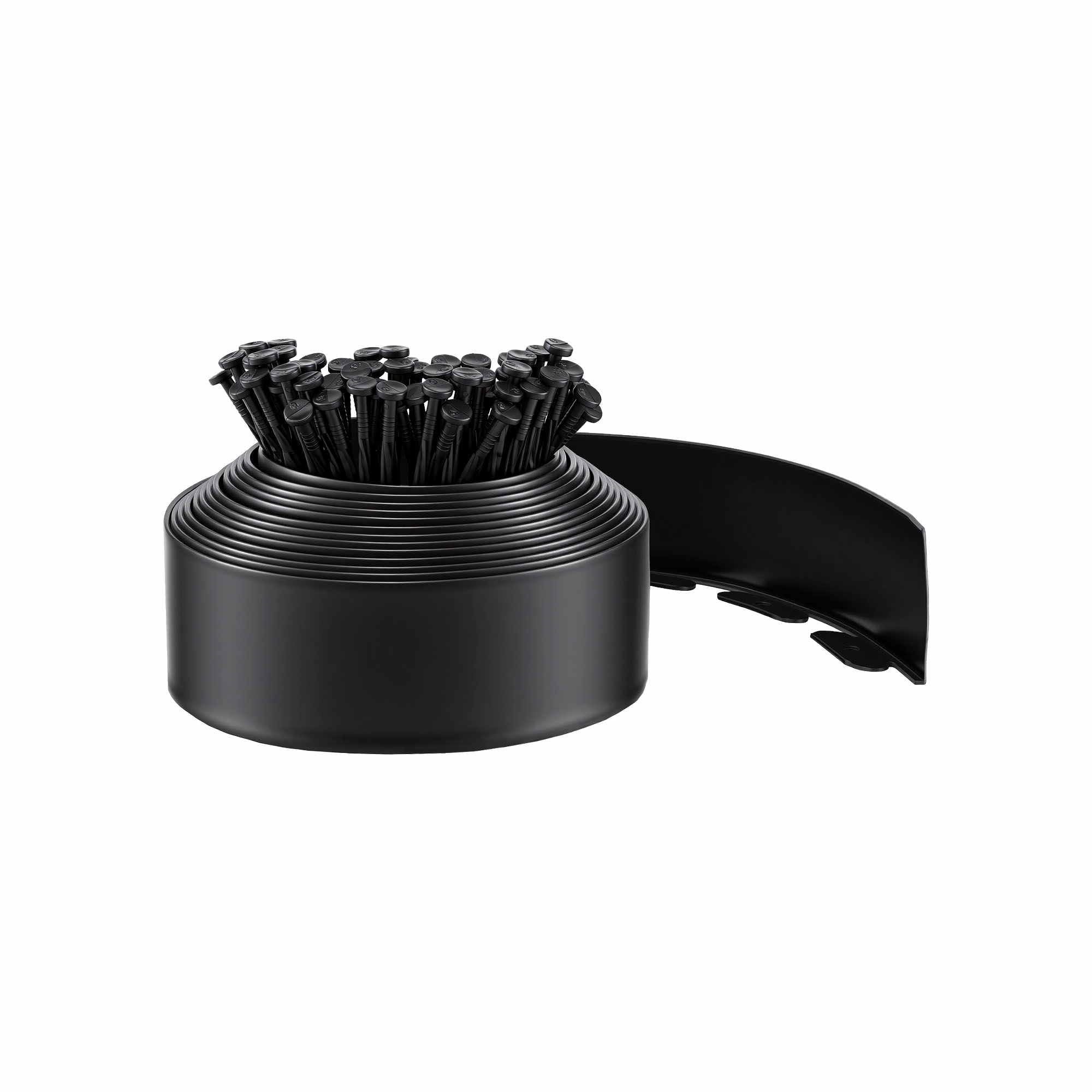 Green Fingers Garden Edging 33ft 30pcs Flexible Garden Border Plastic Lawn Edging Black XFEL-GED-33FT-30PCS-BK