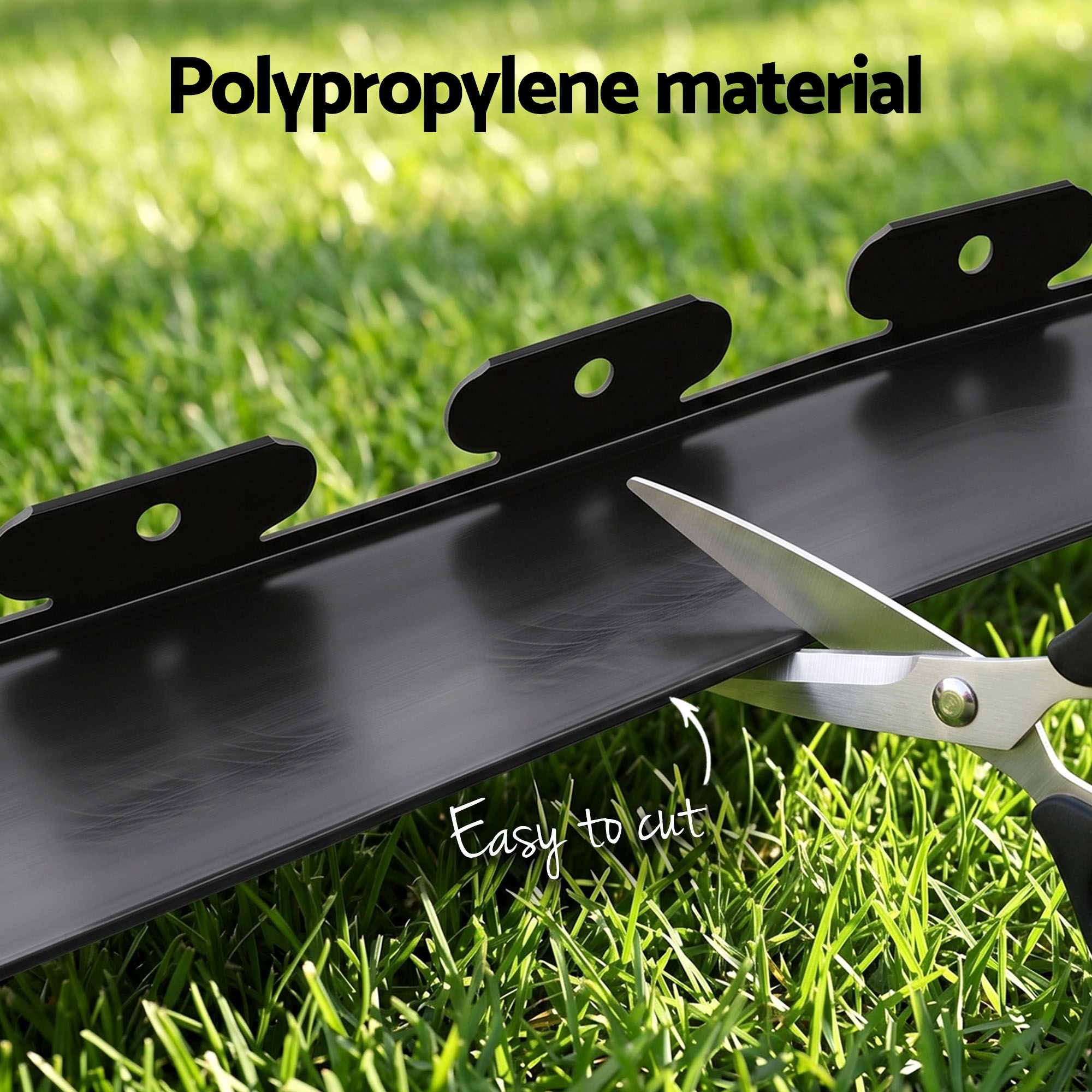 Green Fingers Garden Edging 33ft 30pcs Flexible Garden Border Plastic Lawn Edging Black XFEL-GED-33FT-30PCS-BK