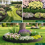 Green Fingers Garden Edging 33ft 30pcs Flexible Garden Border Plastic Lawn Edging Black XFEL-GED-33FT-30PCS-BK