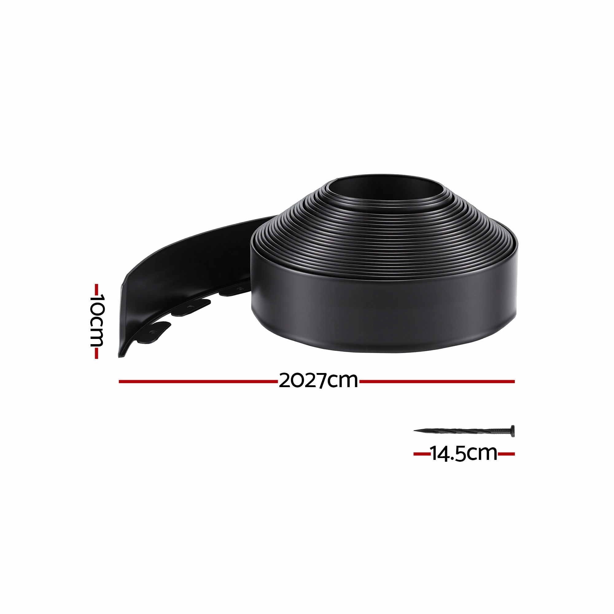 Green Fingers Garden Edging 60ft 30pcs Flexible Garden Border Plastic Lawn Edging Black XFEL-GED-66FT-30PCS-BK