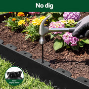 Green Fingers Garden Edging 60ft 30pcs Flexible Garden Border Plastic Lawn Edging Black XFEL-GED-66FT-30PCS-BK