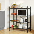 Artiss 4-Tier Kitchen Rack Microwave Bakers Storage Shelf with 3 Baskets Wheels XFEL-KR-MEL-4S-80-GR