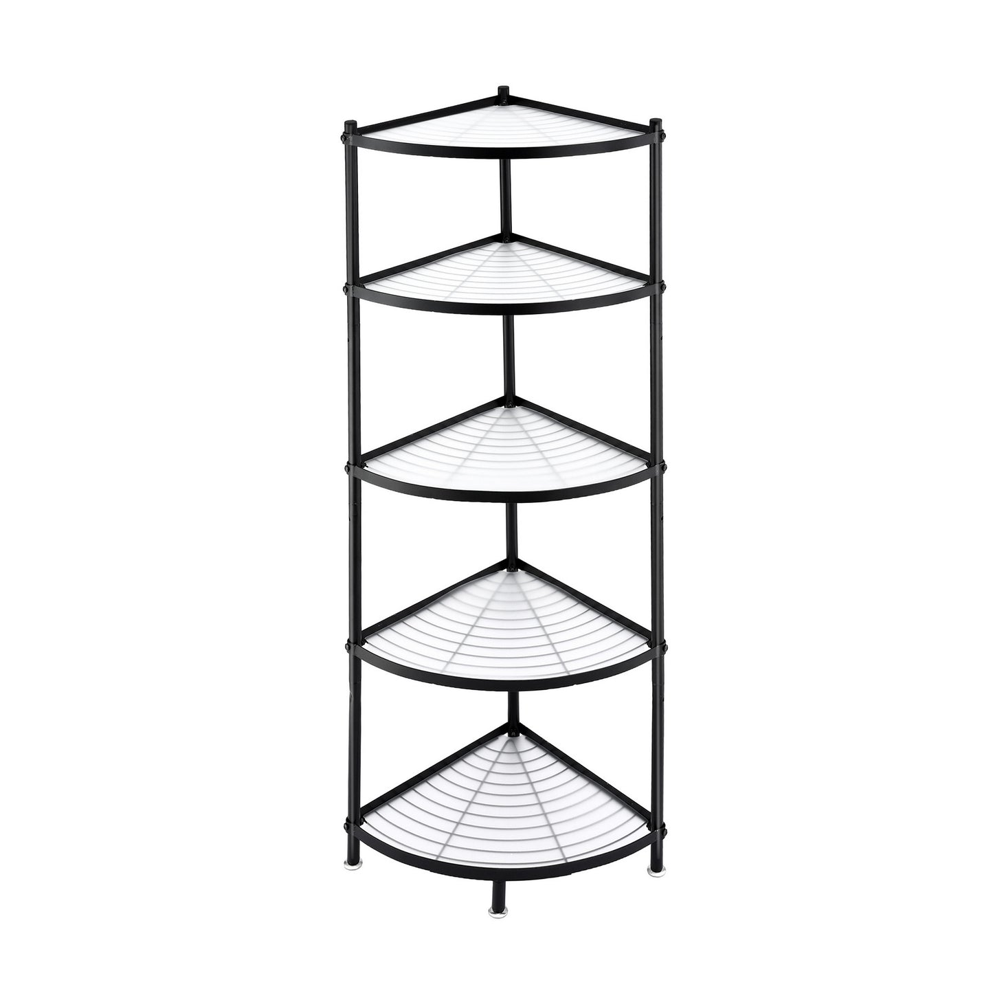 Artiss 5-Tier Kitchen Corner Shelf Rack Stand Microwave Metal Storage Shelves XFEL-KR-MEL-COR5S-49-BK