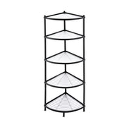 Artiss 5-Tier Kitchen Corner Shelf Rack Stand Microwave Metal Storage Shelves XFEL-KR-MEL-COR5S-49-BK