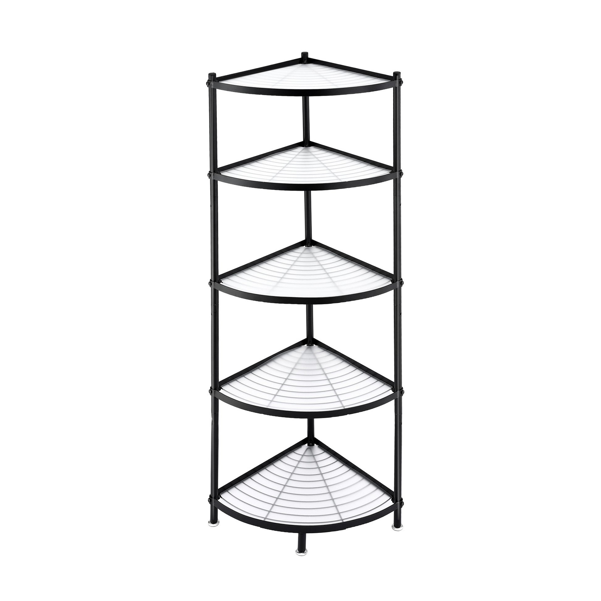 Artiss 5-Tier Kitchen Corner Shelf Rack Stand Microwave Metal Storage Shelves XFEL-KR-MEL-COR5S-49-BK