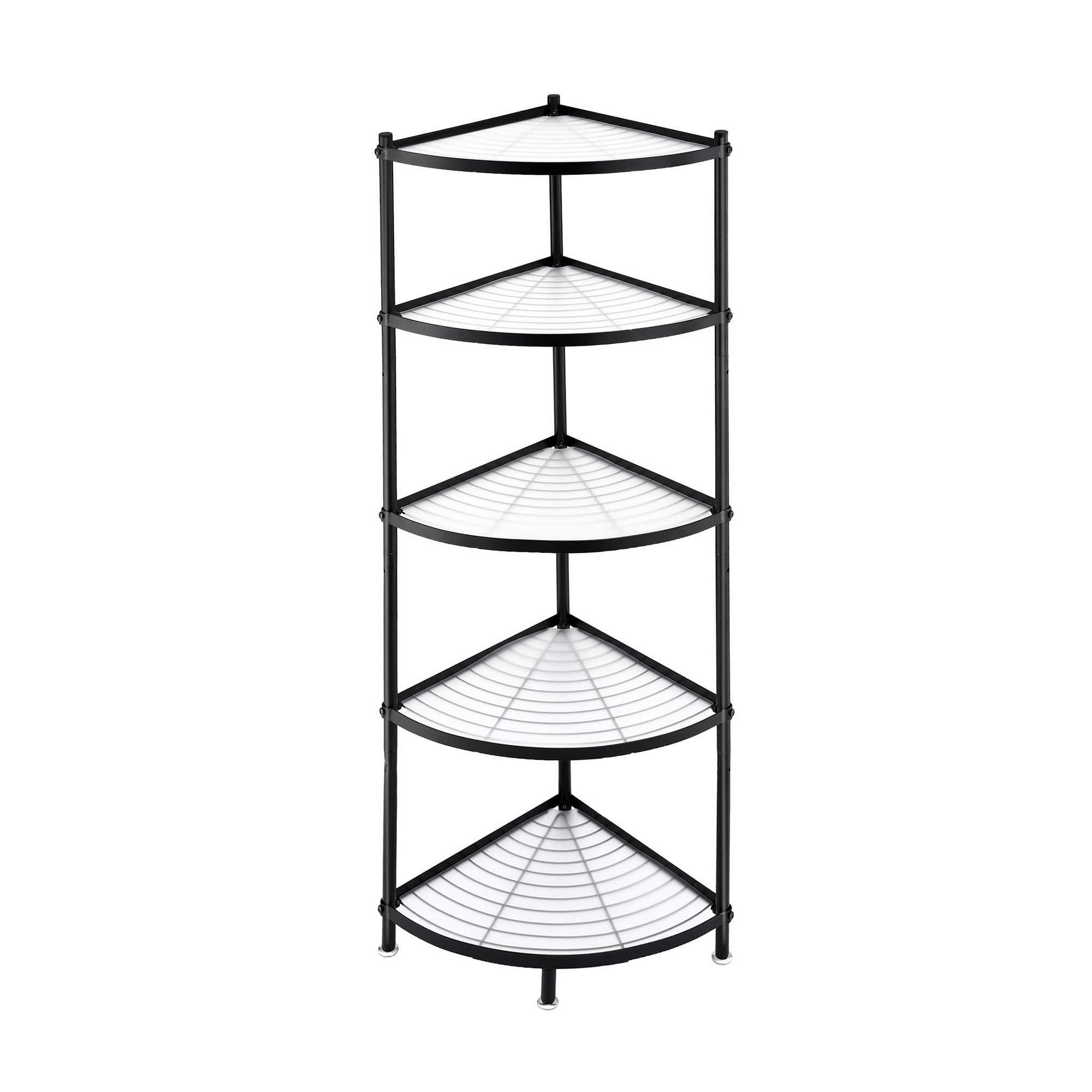 Artiss 5-Tier Kitchen Corner Shelf Rack Stand Microwave Metal Storage Shelves XFEL-KR-MEL-COR5S-49-BK