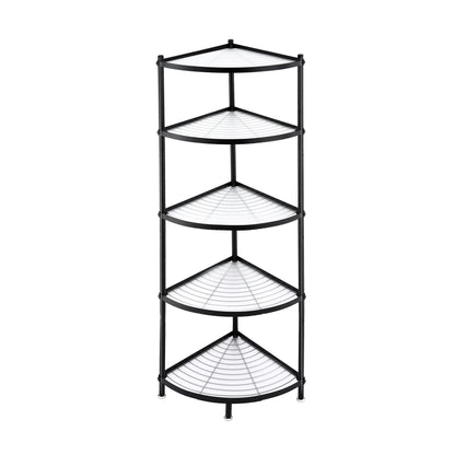 Artiss 5-Tier Kitchen Corner Shelf Rack Stand Microwave Metal Storage Shelves XFEL-KR-MEL-COR5S-49-BK