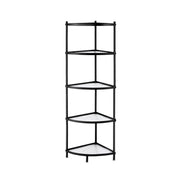 Artiss 5-Tier Kitchen Corner Shelf Rack Stand Microwave Metal Storage Shelves XFEL-KR-MEL-COR5S-49-BK