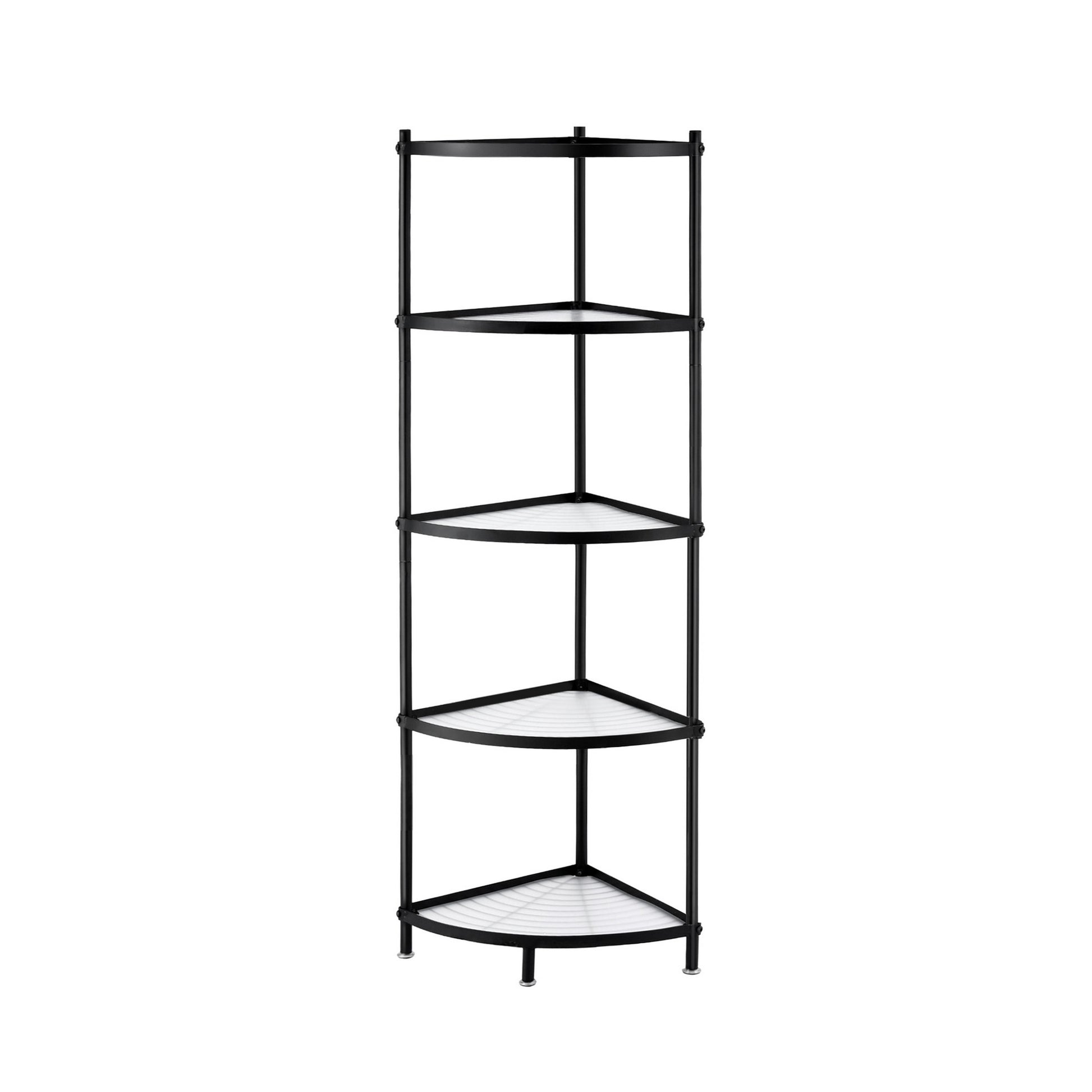 Artiss 5-Tier Kitchen Corner Shelf Rack Stand Microwave Metal Storage Shelves XFEL-KR-MEL-COR5S-49-BK