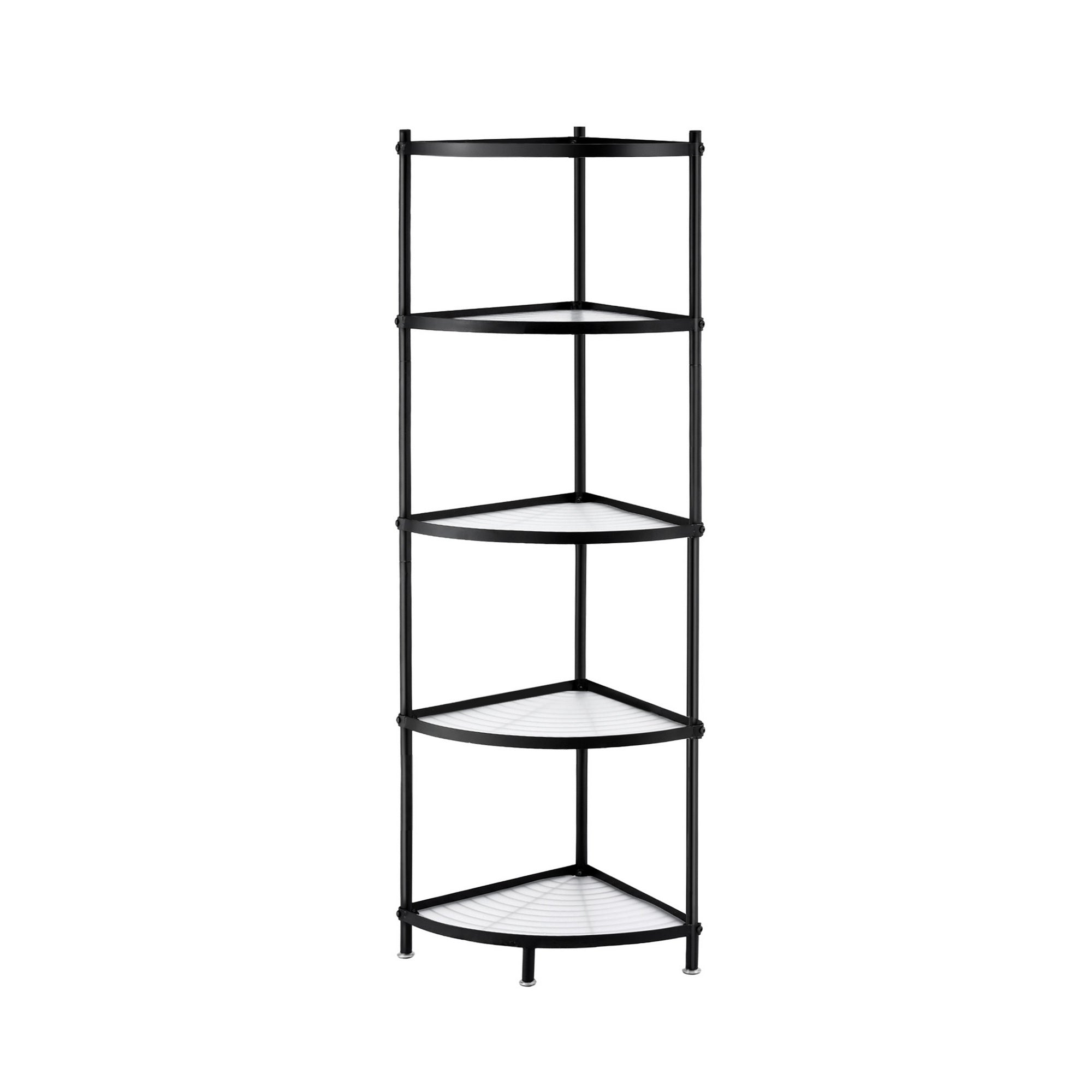 Artiss 5-Tier Kitchen Corner Shelf Rack Stand Microwave Metal Storage Shelves XFEL-KR-MEL-COR5S-49-BK