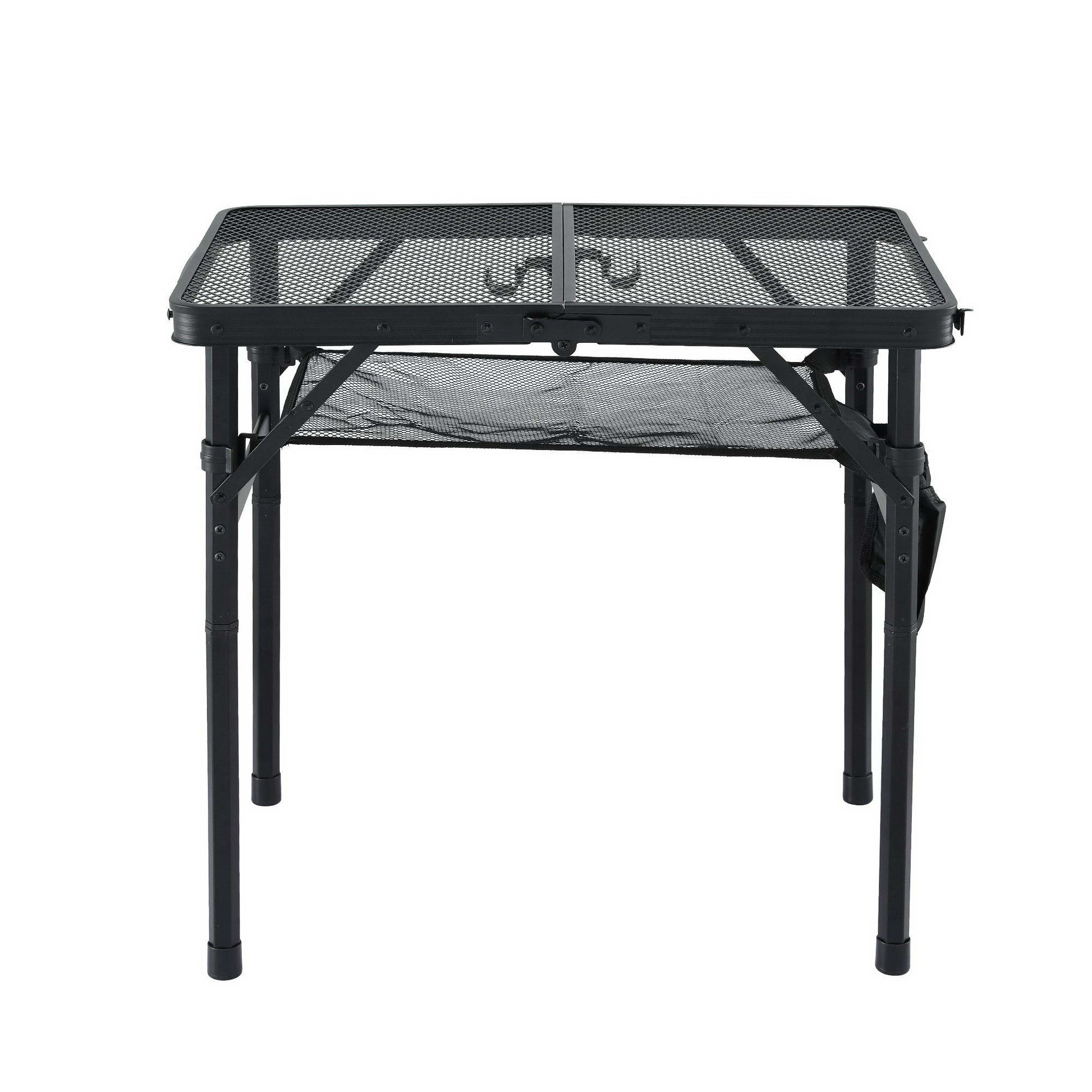 Gardeon BBQ Camp Table, 60*40*56 Portable Foldable Lightweight Grill Outdoor Metal Table 2.5kg XFEL-TABLE-MESH-60-BK